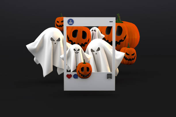 istock Halloween social party post social media 3D celebration 1338757193