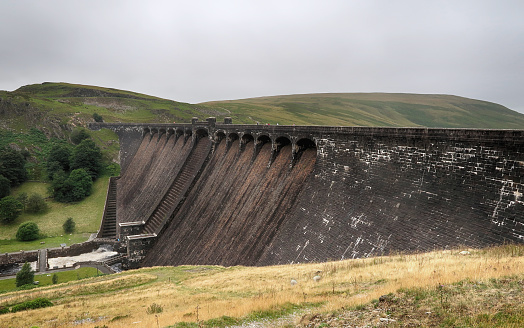 These Dams of the Elan Valley in Mid Wales, were built to form the massive reservoirs that supplies water to the Midland towns and cities such as Birmingham.