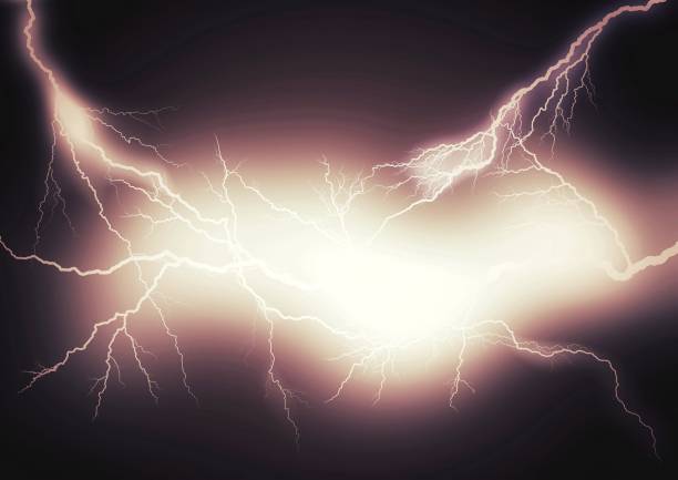 istock Abstract lightning shining in the night sky 1338758089