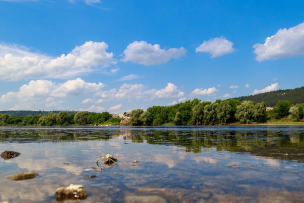 istock Wide river. Eastern european background with copy space for text or lettering. Ideal for fishing and rafting. 1338764143
