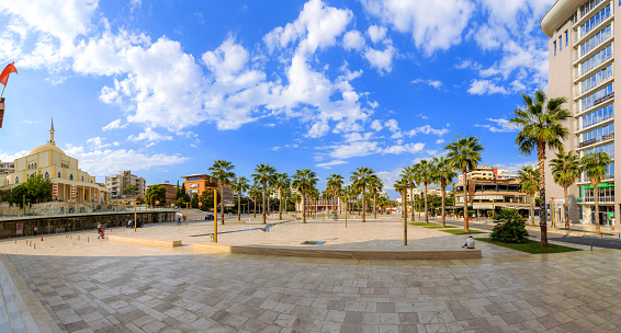 Durres city main square in historic center, sheshi liria, Albania