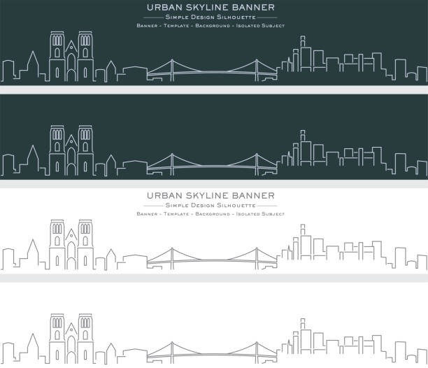 баннер профиля однострочных горизонтов инвернесса - inverness area stock illustrations