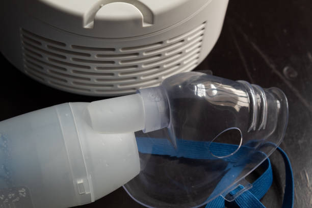 istock Close-up of a  nebulizer on a table for asthma sufferers 1338768429