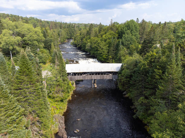 istock New England Covered Bridge Drone Photo 1338776923