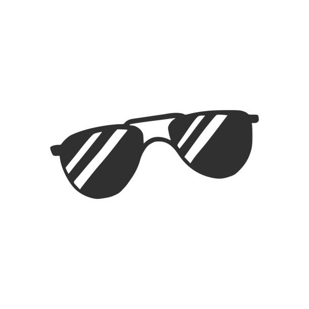 handgezeichnete sonnenbrille. - aviator glasses stock-grafiken, -clipart, -cartoons und -symbole