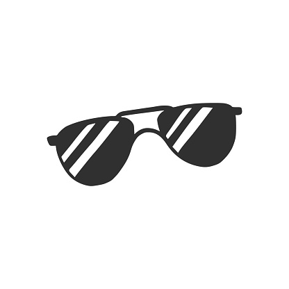Hand drawn sunglasses. Doodle sketch style. Drawing line simple sunglasses icon. Isolated vector illustration.