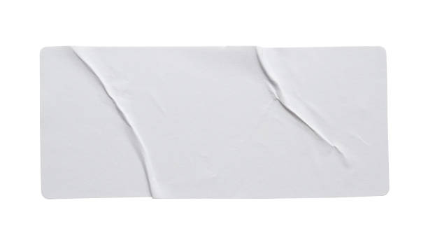 istock Blank paper sticker label texture isolated on white background 1338777196