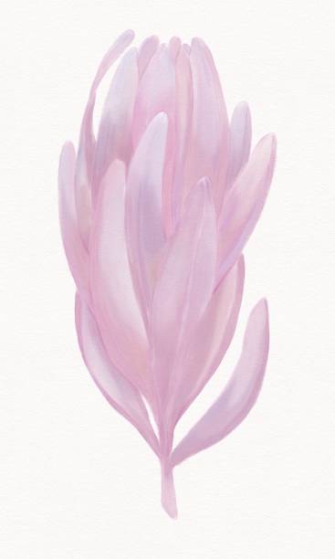 istock Watercolor illustrations, twigs with pink and lilac leaves on a white background 1338777264