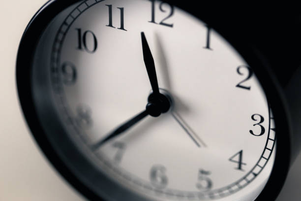 istock Soft focus on clockwise of black and white classic clock. 1338780727
