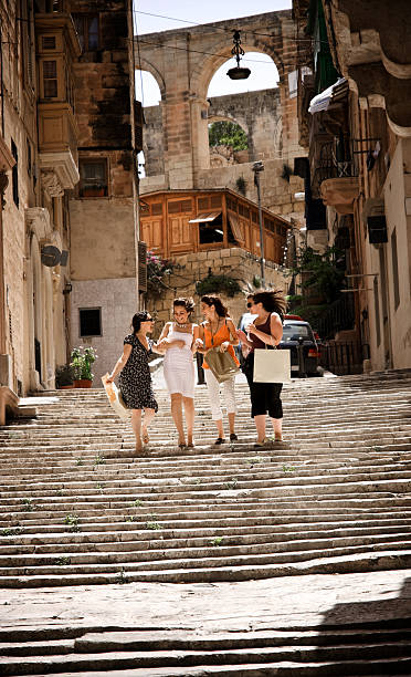 istock Friends with shopping bags 133878265
