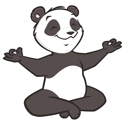 Cartoon Yoga Panda