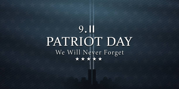 We will never forget, Patriot day USA, September 11 memorial card We will never forget, Patriot day USA, September 11 memorial card remembrance day background stock illustrations