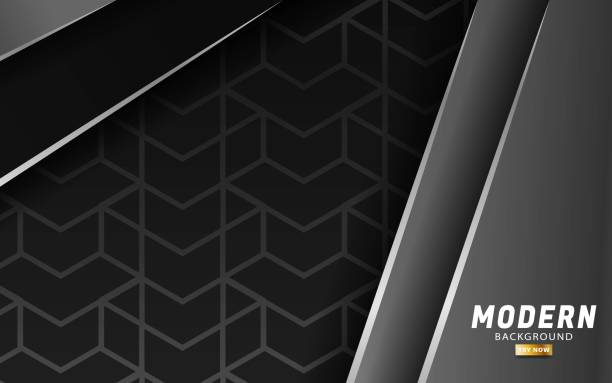 istock black paper cut background. Abstract realistic layered paper cut decoration textured with silver geometric pattern. 3d backdrop. Vector illustration. Cover layout template. Material design concept 1338794260