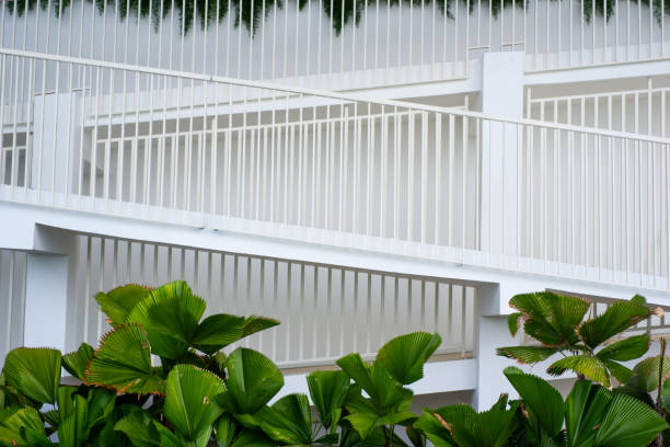 istock White stairs outside the house. 1338796797