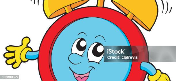 Cartoon Alarm Clock Stock Illustration - Download Image Now - Alarm Clock, Art Product, Checking the Time