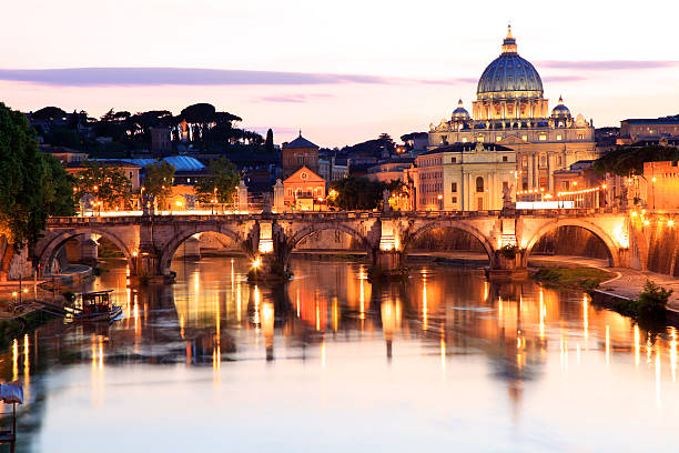 istock The Vatican and Sant Angelo Bridge at dusk, Rome 133880421