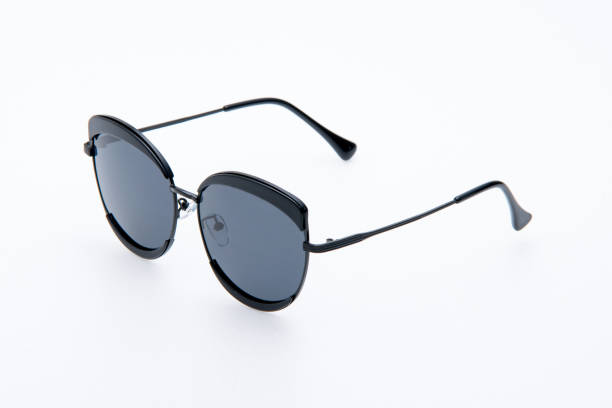 istock Fashion sunglasses black frames on white background. 1338806246