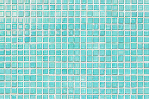 istock Blue pastel ceramic wall and floor tiles abstract background. Design geometric mosaic texture decoration of the bedroom. Simple seamless pattern for backdrop advertising banner poster or web. 1338807338