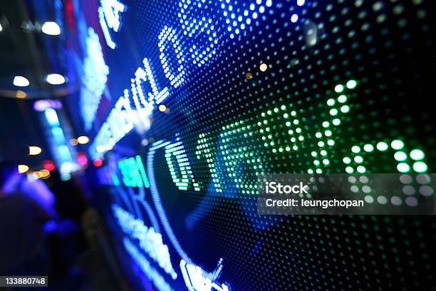 Stock Market Pricing Display Abstract Stock Photo - Download Image Now - Abstract, Blue, Business