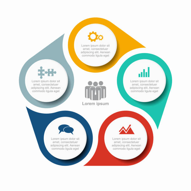データの場所を含むインフォグラフィック デザイン テンプレート。ベクターの図。 - 五つ点のイラスト素材／クリップアート素材／マンガ素材／アイコン素材