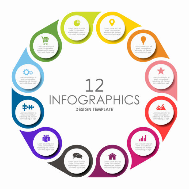 illustrations, cliparts, dessins animés et icônes de modèle de conception infographique avec place pour vos données. illustration vectorielle. - 12