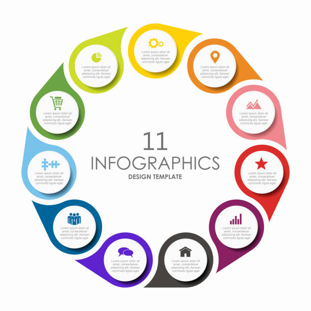 infografik-designvorlage mit platz für ihre daten. vektorillustration. - 11 stock-grafiken, -clipart, -cartoons und -symbole