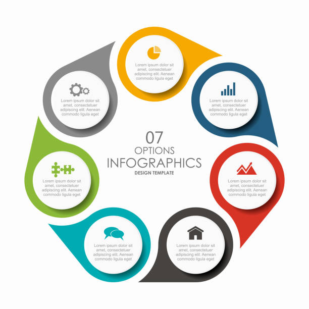 Infographic design template with place for your data. Vector illustration. Infographic design template with place for your text. Vector illustration. number 7 stock illustrations