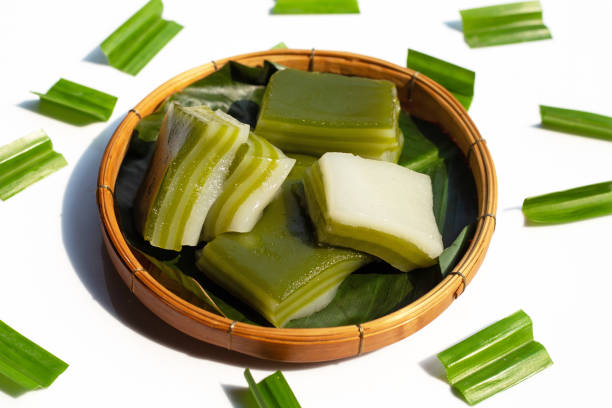 istock Steamed pandan layer cake. Thai dessert 1338819148