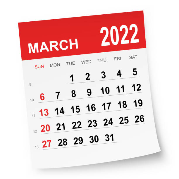 March 2022 Calendar March 2022 calendar isolated on a white background. Need another version, another month, another year... Check my portfolio. Vector Illustration (EPS10, well layered and grouped). Easy to edit, manipulate, resize or colorize. Vector and Jpeg file of different sizes. calendar 2022 stock illustrations