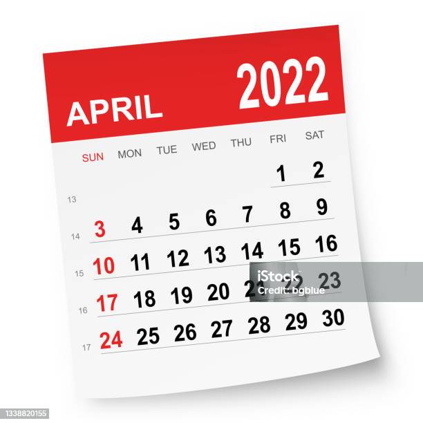 Календарь На Апрель 2022 Года — стоковая векторная графика и другие изображения на тему Апрель - Апрель, Календарь, 2022