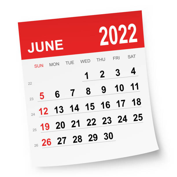 ilustrações de stock, clip art, desenhos animados e ícones de june 2022 calendar - june