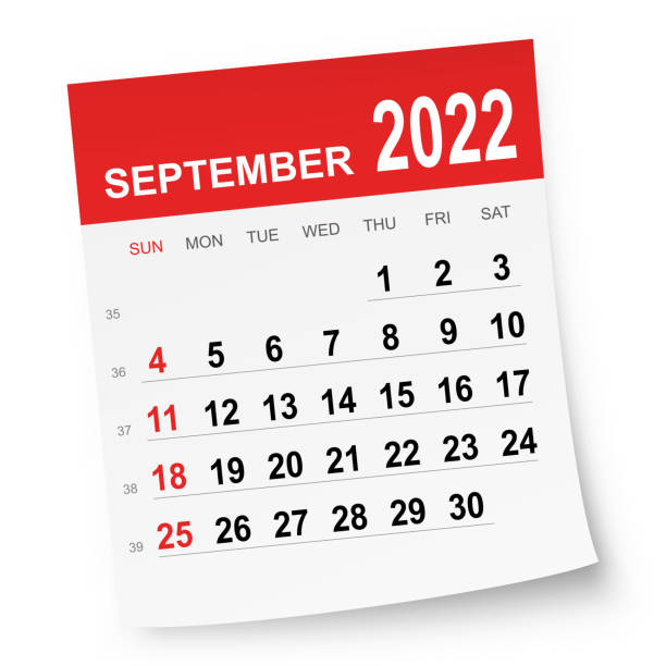 September 2022 Calendar September 2022 calendar isolated on a white background. Need another version, another month, another year... Check my portfolio. Vector Illustration (EPS10, well layered and grouped). Easy to edit, manipulate, resize or colorize. Vector and Jpeg file of different sizes. september stock illustrations