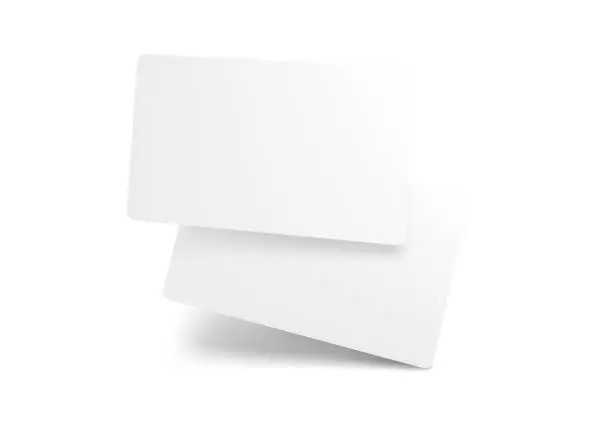 Vector illustration of White blank business cards on bright background