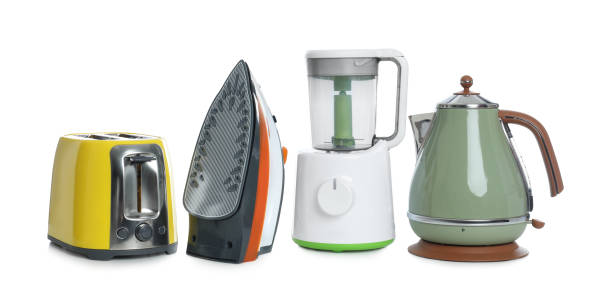 istock Set of modern home appliances isolated on white 1338822053