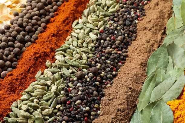 istock Set of different spices as background, closeup 1338822118