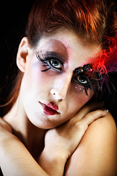 istock Young girl with ornate makeup 133882302