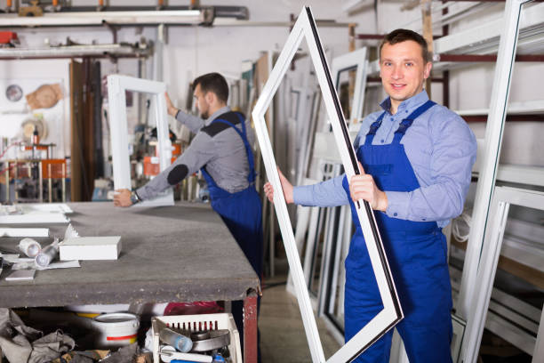 istock Guy worker is demonstrating PVC manufacturing output 1338826261