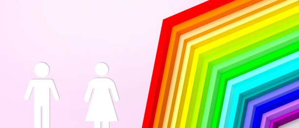 istock Abstract Background. LGBT rainbow Concept for people symbol Creative idea with Freedom and Choice on Purple. banner,website,Copy Space - 3d Rendering 1338829701