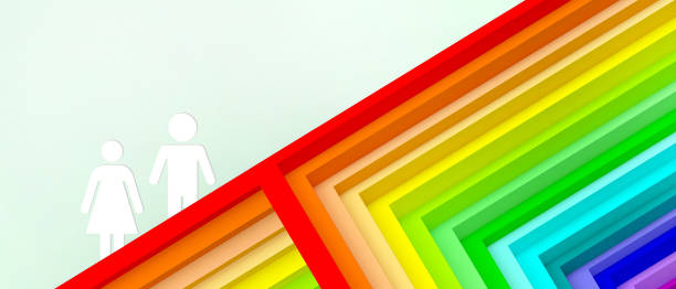 istock Abstract Background. LGBT rainbow and Geometric shapes for Creative idea people symbol Different and Leadership on Green. Copy Space -3d Rendering 1338829720