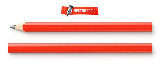 ilustrações de stock, clip art, desenhos animados e ícones de vector realistic carpenter pencils - carpenters pencil