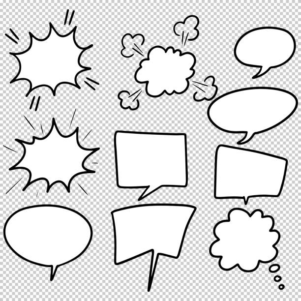 Hand drawn set of speech bubbles isolated . Doodle set element. Vector illustration. Hand drawn set of speech bubbles isolated . Doodle set element. Vector illustration. angry clouds stock illustrations