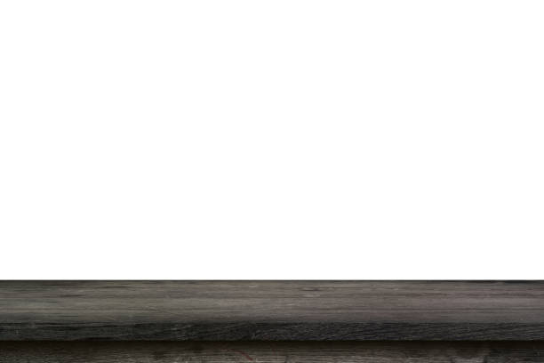 istock Empty wood table on isolate white background and display montage with copy space for product. 1338832604