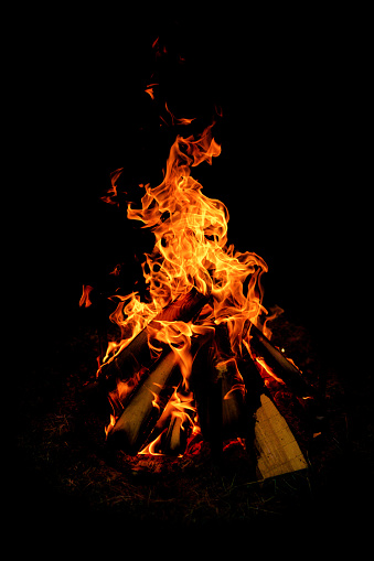 Bonfire isolated on black