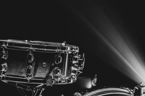 istock Snare on a black background, musical instrument, musical concept. 1338833454