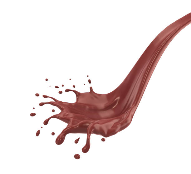 istock Splash of chocolate on white background with Clipping path,3d rendering. 1338834822