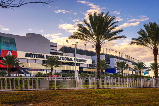 Daytona International Speedway in Daytona Beach, Florida. stock photo
