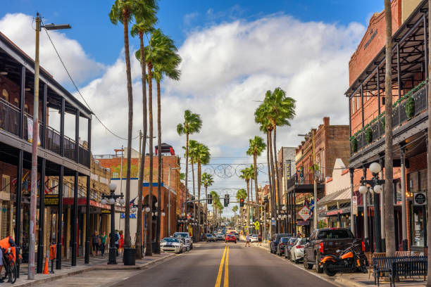 7th Avenue in the Historic Ybor City in Tampa Bay, Florida stock photo
