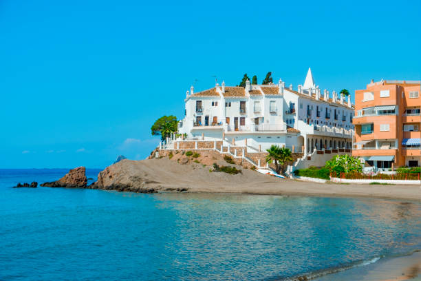 a view of Calabardina Beach, in Aguilas, in the Costa Calida coast, Region of Murcia, Spain