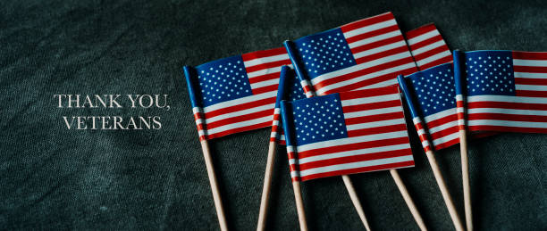 istock text thank you veterans and US flags, web banner 1338839976