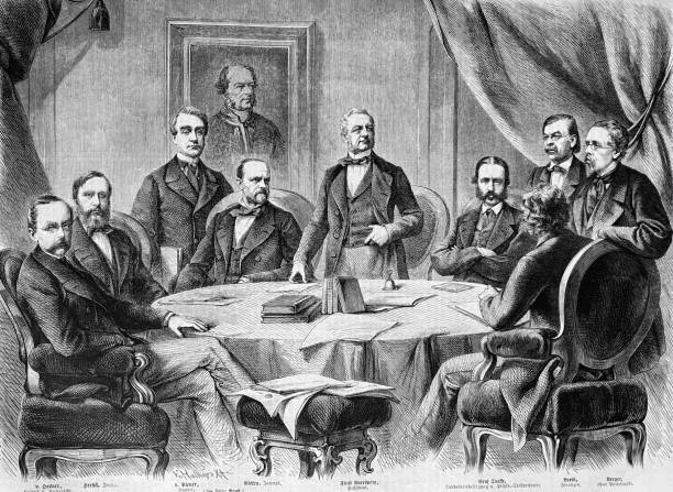 istock Government of Austria sitting at a round table with books on it 1338840882